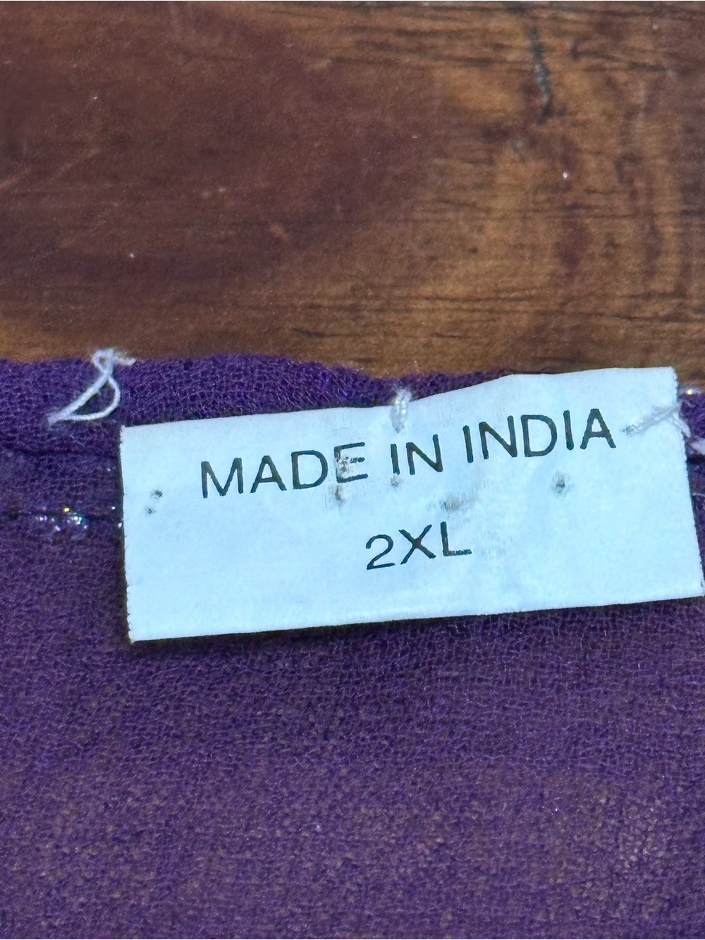 Made in India Embellished Purple Tunic Dress‎ Top 2XL Beaded Sequin Sheer Sleeve - Picture 3 of 14